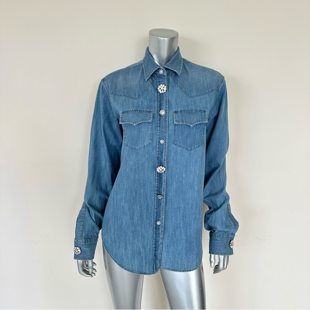 Ermanno Scervino women jeans shirt size 48 IT or  L Authentic Retail 950$